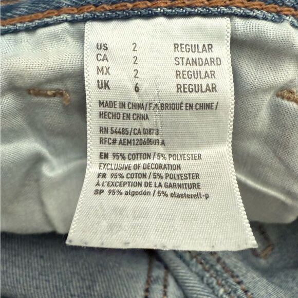American Eagle Outfitters Distressed Mom Blue Jeans Size 2 Regular - Picture 4 of 8